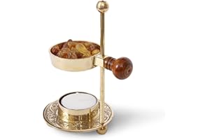 THE JERUSALEM GIFT SHOP SINCE 2004 Incense Burner, Incense Holder – Tea Light Candle or Charcoal Resin Heated for Home Decor. Beautiful Adjustable Design for Home Fragrance and Spiritual Gifts, Offering a Calming Atmosphere.