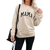 LEEDYA Women Long Sleeve Mama Sweatshirts Round Neck Pullover Loose Lightweight Blouse Tops