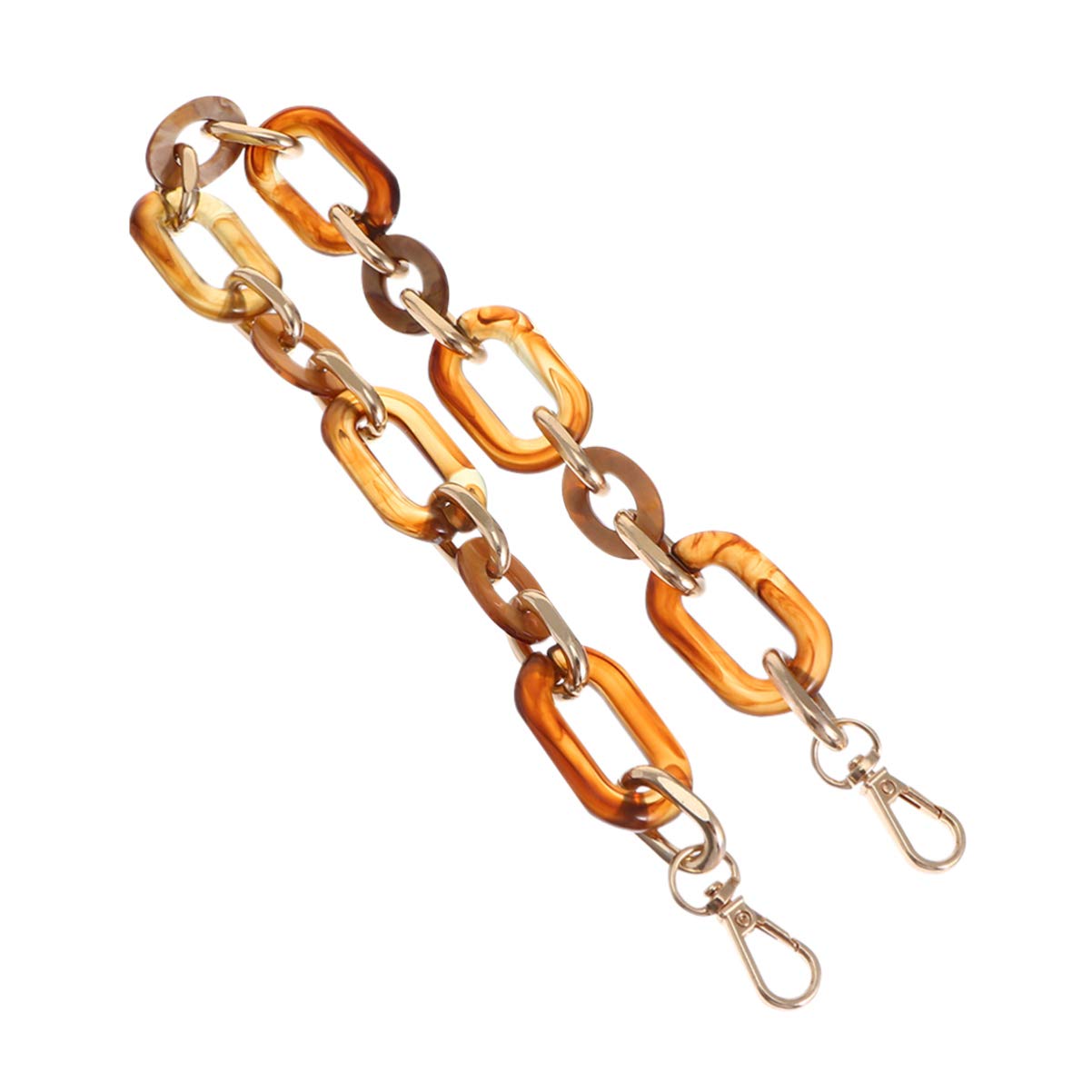 Amosfun Handbag Strap Chain Resin Acrylic DIY Bag Replacement Chain with Metal Buckles for Woman Cross Body Bag Purse Strap Charms Supply(Coffee)