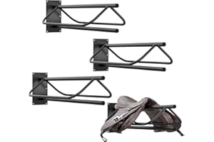 Noliven 4 Pack Wall Mounted Saddle Racks with Pad Bar, Heavy Duty Black Saddle Rack Stand, Sturdy Saddlestand for English & Western Saddles, Blankets & Horse Gear
