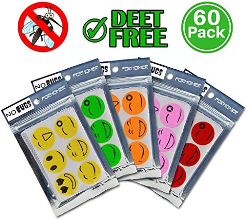 FORHOMER Mosquito Repellent Patch 60Packs Home Protection Insect Repellent DEET Free Pest Control For Kids Baby Non-Toxic Mosquito Stickers For Travel Outdoor Sports Work and Camping