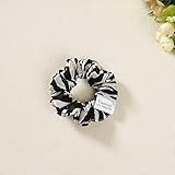 silk satin hair scrunchies set of 2 zebra printing
