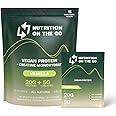 Nutrition On The Go Vanilla Vegan Protein Powder with Creatine - 20g Protein, 5g Creatine & 130 Calories - Single-Serve Packets for Travel, Gym, On-The-Go, Dairy & Gluten-Free (15-Pack)