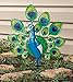 Miles Kimball 351105 Peacock Lawn Stake by Fox River Creations, Metal Yard Ornament Décor, 13