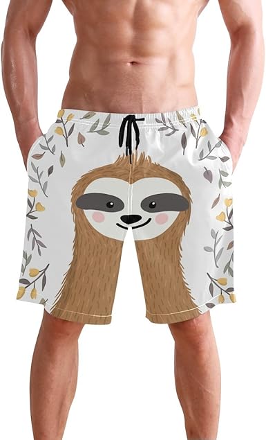 sloth swim trunks