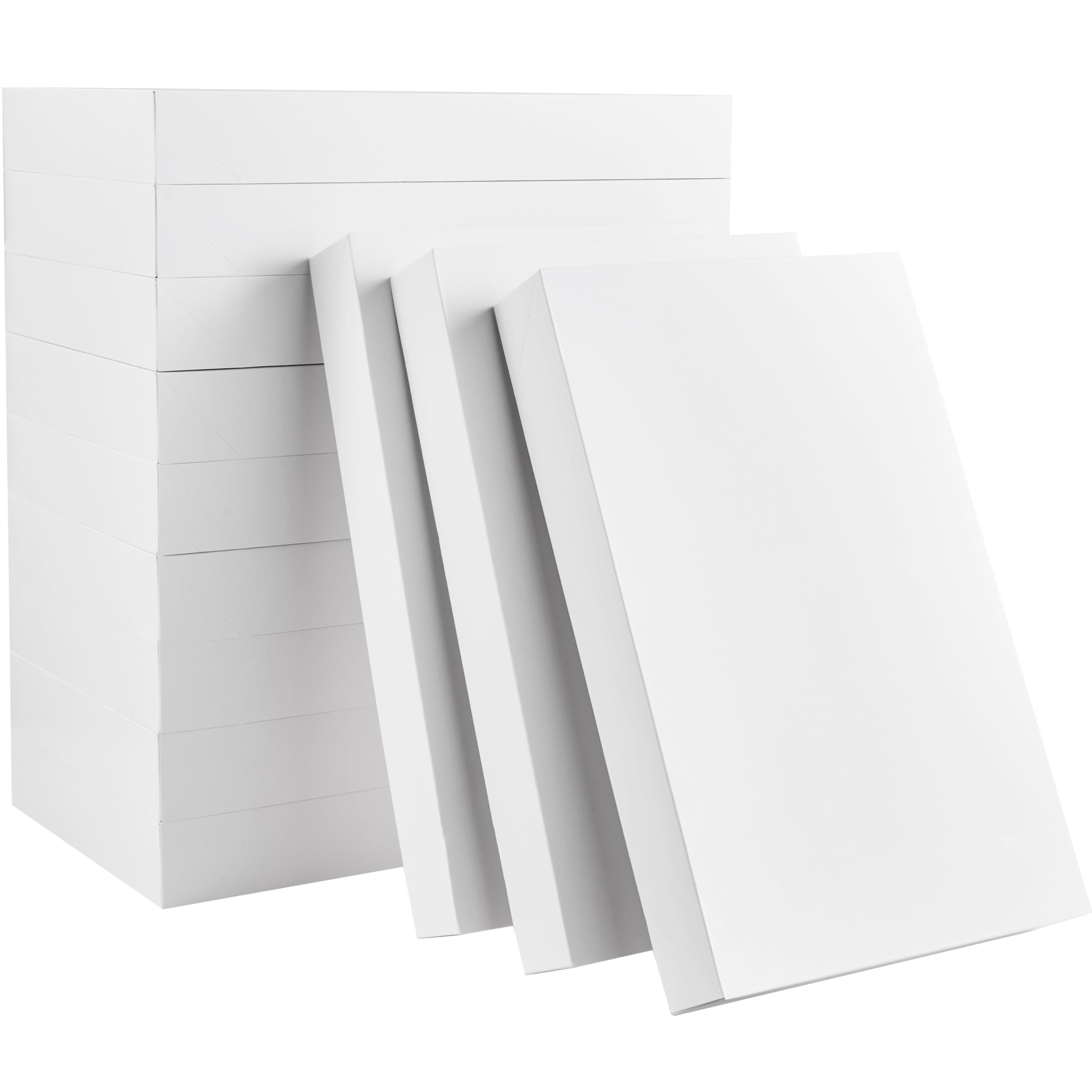 Photo 1 of SUNCOLOR Large Gift Boxes With Lids, White Cardboard, 15 x 9.5 x 2 Inches, 12 Pack, for Clothes, Shirts, Presents, Clean & Elegant White Finish