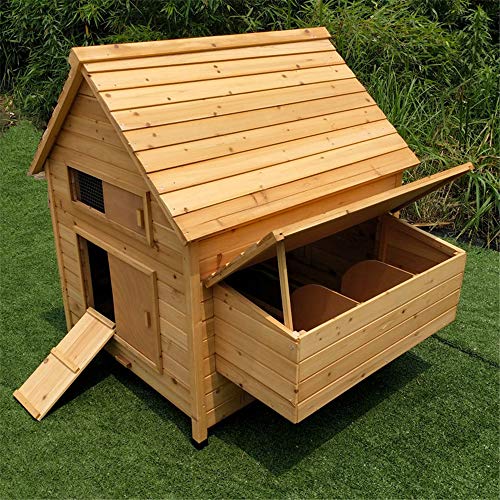JHKGY Großer Hühnerstall Aus Massivem Holz,Arche Geflügel Nistkasten,Mit Schiebeschale Und Wasserdichtem Dach… – Bild 6