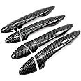 S SIZVER Carbon Fiber Print ABS Plastic Side Door Handle Covers Overlay Compatible with 2006-2013 IS250 / IS350 / ISF Sedan