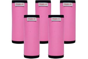 DIVALCUP Neoprene Luggage Handle Wrap, 5 Pack Trolley Case Grip Suitcase Identifier Protective Cover, Rose Red