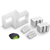 iPettie Replacement Filters for 360° Stainless Steel Pet Water Fountain or Cupcake Pet Drinking Fountain, Includes 8 Carbon Filters and 2 Foam Filters, IP-905