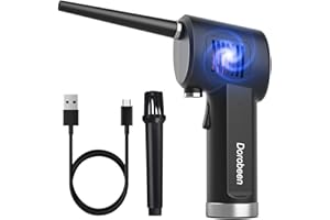 DOROBEEN Compressed Air Duster, Cordless Portable Rechargeable Compressed air, 33000 RPM Electric Air Duster for Computer Keyboard Electronics Cleaning, Built-in Battery Electronic Blower (Black)