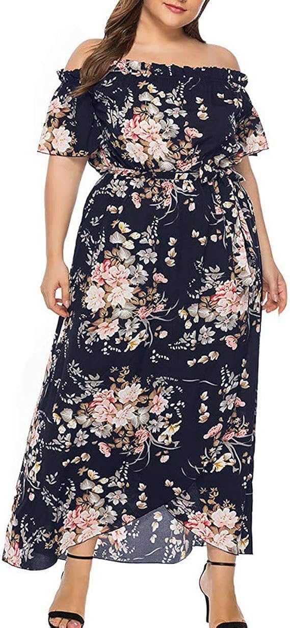 Amazon Co Jp Feiscat ワンピース レディース ドレス ゆったり ロング 涼しげ マキシワンピ 着痩せ ワンピワンピ 半袖 マキシ丈 スカート ドレス 夏 秋 ロング 涼しい マキシワンピ エレガント 日常 オフィス 通勤 学生 通学 服 ファッション小物