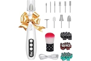PELCAS Cordless Nail Drill, 10 Speeds Professional Electric Nail File with LED Light Portable Electric Toenail Files with LCD Screen for Thick Nails, Acrylic Nails, Polishing, Nail Art