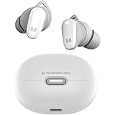 Monster N-Lite 206 Bluetooth Earbuds Wireless Earphones Bluetooth 5.4 in-Ear Earbuds Headphones Built-in Mic, Touch Control, IPX6 Waterproof, Comfortable Fit, Type-C Charging, 25H Playback, White