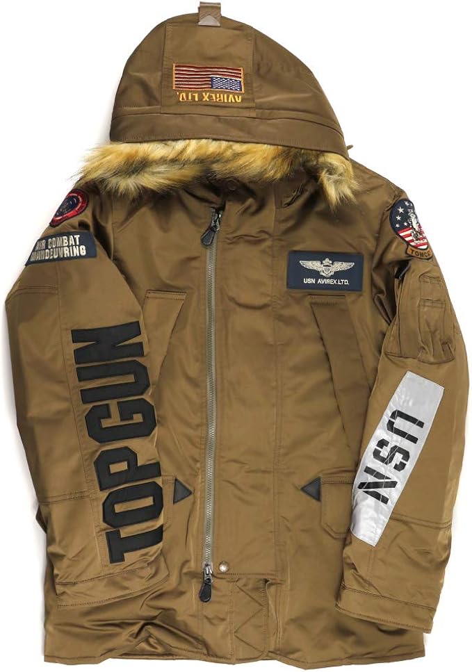 Amazon アビレックス Avirex アヴィレックス カスタム N 3b Top Gun トップガン フライトジャケット ミリタリージャケット メンズ レディース Xl 55 Brown コート ジャケット 通販