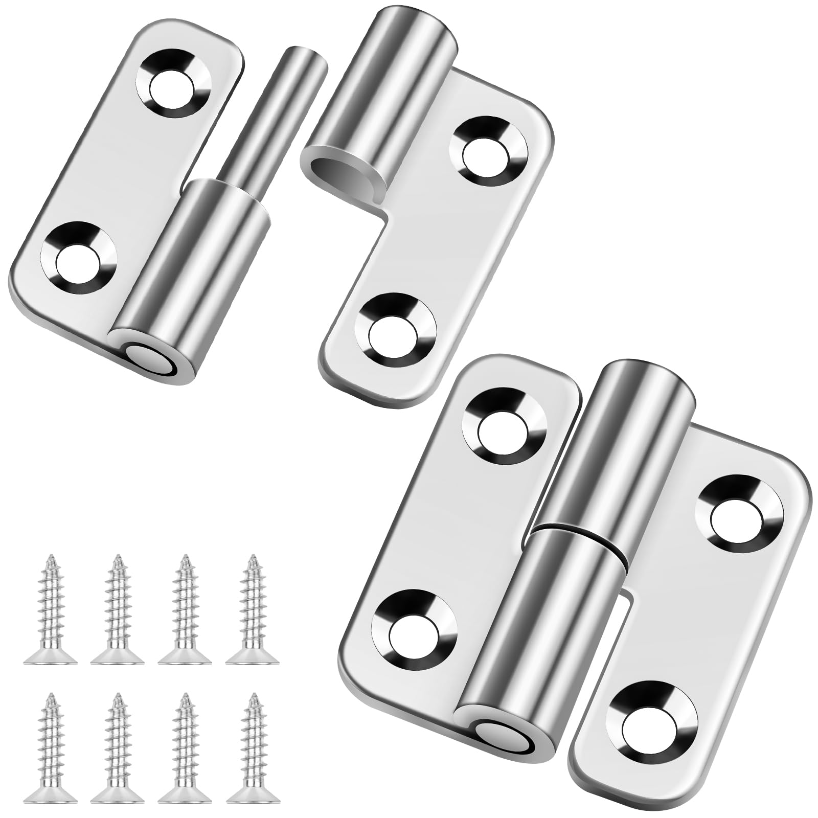 Bolatus Small Slip Joint Flag Hinges - 2 Pcs Lift Off, 1.5 Inch, 304 Stainless Steel, Left Handedness