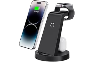 3 in 1 Charging Station for iPhone, Wireless Charger for iPhone 15 14 13 12 11 X Pro Max & Apple Watch - Charging Stand Dock 