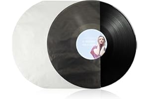 Vinyl Record Inner Sleeves Anti Static Round Bottom Protective Sleeves for Vinyl Record Album Storage (50pcs, 12inch)