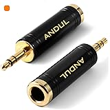 ANDUL 1/4'' to 3.5mm Stereo Pure Copper Headphone Adapter,3.5mm(1/8'') Plug Male to 6.35mm (1/4'') Jack Female Stereo Adapter