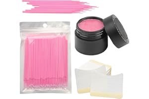 AREMOD Eyelash Extension Remover Kits, 5g False Eyelash Glue Remover Cream Disposable Microbrush Mascara Wands Eyelashes Patch Sticker for False Lash Remover for Lash Extensions