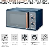Tower Cavaletto Manual Microwave 800W 20L Midnight Blue Rose Gold T24038MNB view 2