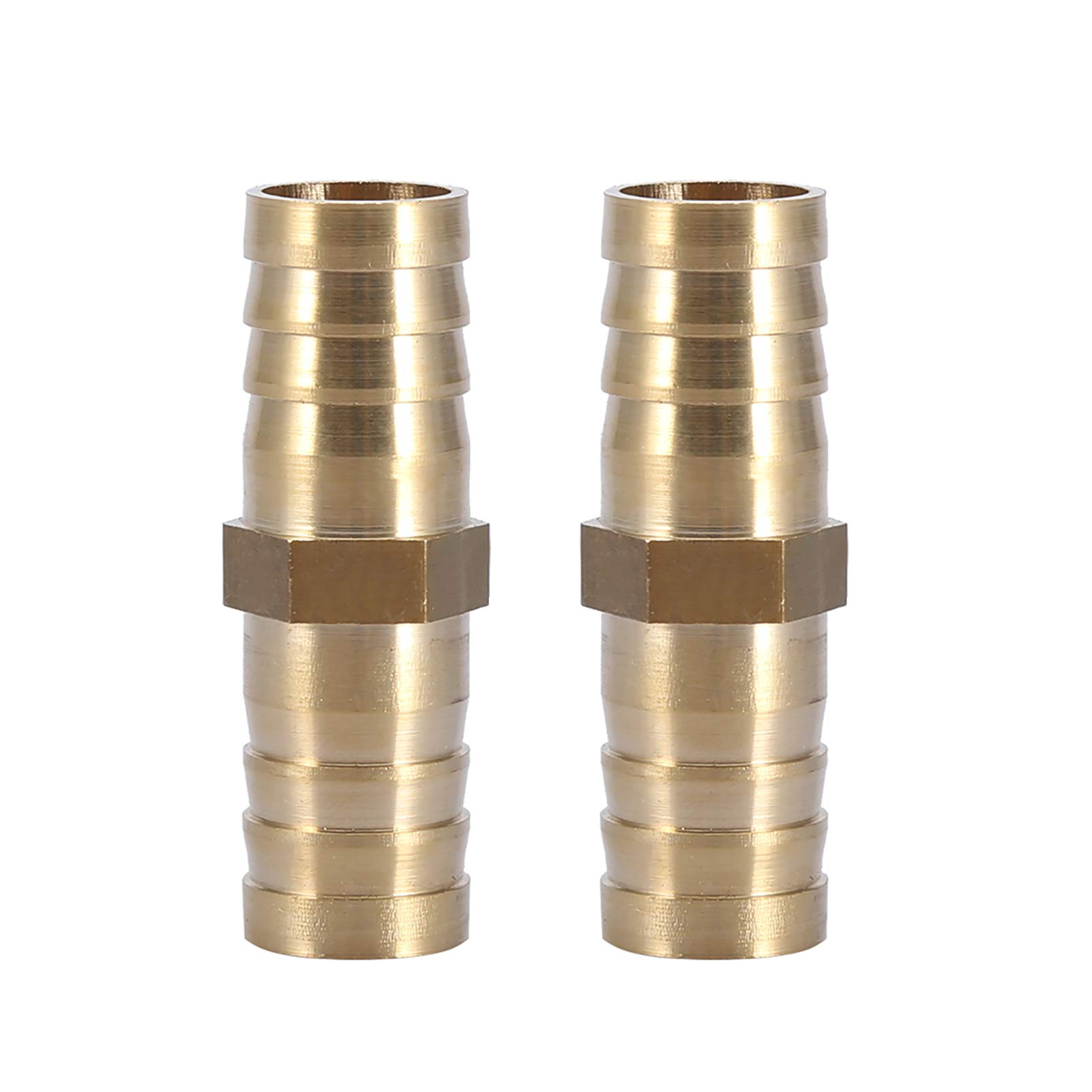Brass Barbed Straight Connector Fitting Water Hose Pipe Tube Coupler Joiner Adapter Fitting 6/8/10/12/14/16/20mm(14mm 2pcs)