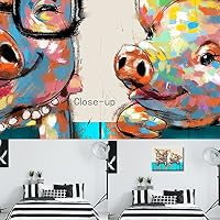 Visual Art Decor Cartoon Animal Canvas Wall Art Funky Pigs Digital Painting Prints With Frame Ready To Hang Modern Picture For Kid S Room Home Wall Decoration 24 X32 Multi Xg180419 1 60x80 Buy Online