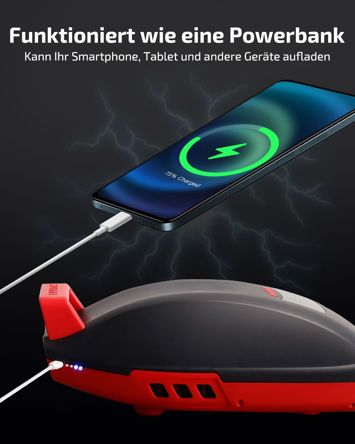 Swonder Seawolf SUP-Pumpe mit 9000mAh Akku, 2X Schnellere 20 PSI Elektrische Luftpumpe mit Doppelkolben, Zweistufen, Aktivem Kühlsystem für aufblasbares Paddleboard, Kajak 6