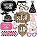 Chic 30th Birthday - Pink, Black and Gold - Birthday Photo Booth Props Kit - 20 Count