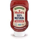 Hunt&rsquo;s 100% Natural Tomato Ketchup, No High Fructose Corn Syrup, 20 oz. | Tomato ketchup in squeeze bottle, Gluten-Free; great on burgers, hot dogs and fries; must-have condiment at picnics,