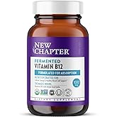 New Chapter Fermented Vitamin B12 1,000 mcg, USDA Organic, ONE Daily for Cellular Energy + Healthy Blood Cells, Certified Vegan, Gluten Free - 60 Count