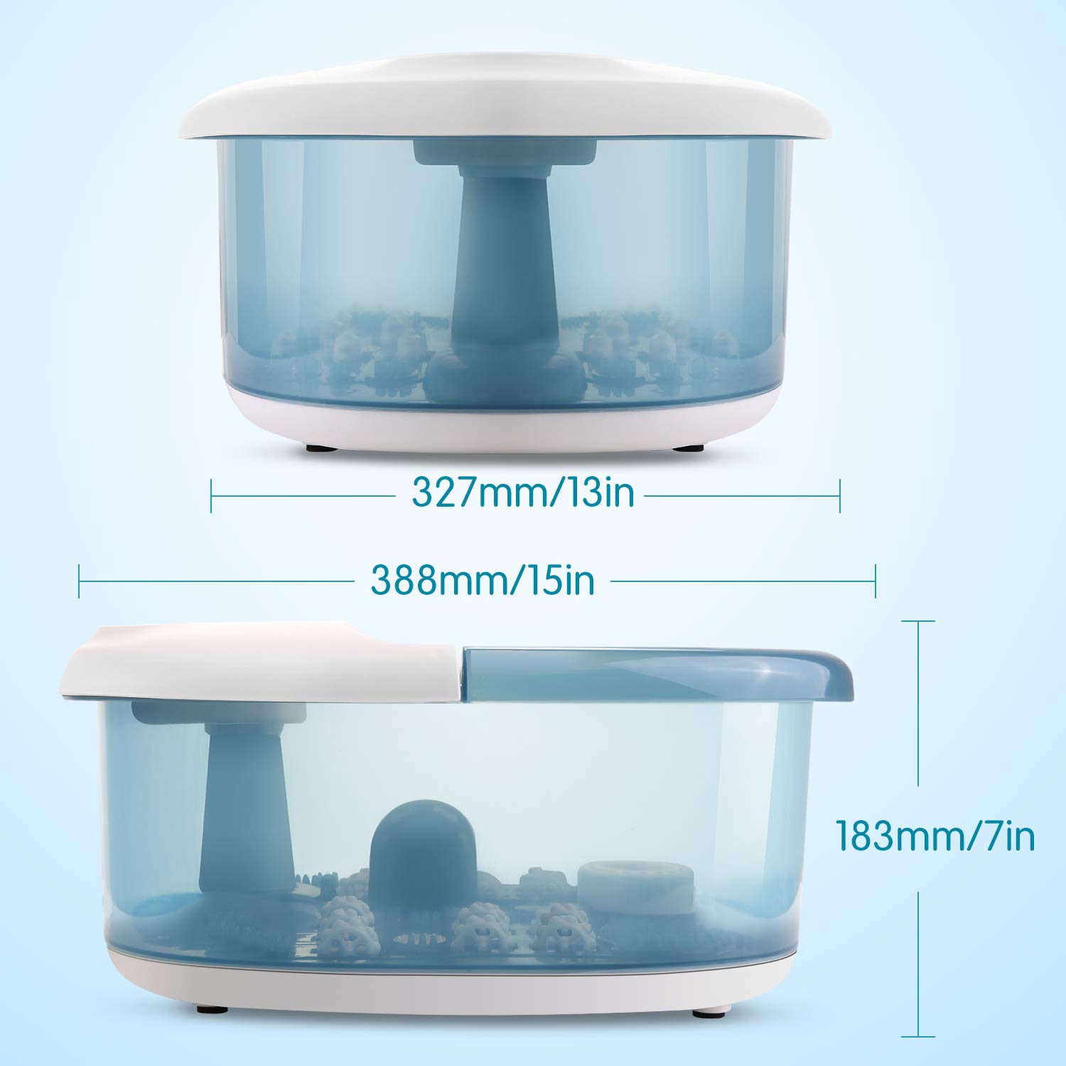 Foot Spa Bath Massager with Heat Bubbles Vibration, 14 Shiatsu Massaging Rollers to Relieve Feet Muscle Pain, Adjustable Temperature Pedicure Tub for Home Office Use: Beauty