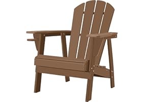 Restcozi Adirondack Chairs, HDPE All-Weather Adirondack Chair, Fire Pit Chairs (Classic, Teak)