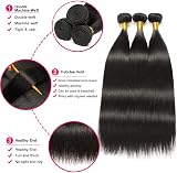CLAROLAIR 12A Brazilian Straight Human Hair 3 Bundles 16 14 12 Inch 300g view 3
