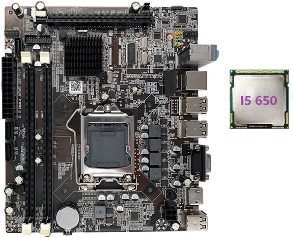 Wresetly H55 Motherboard LGA1156 DDR3 i3 i5 i7 Desktop PC w/ i5 650 CPU