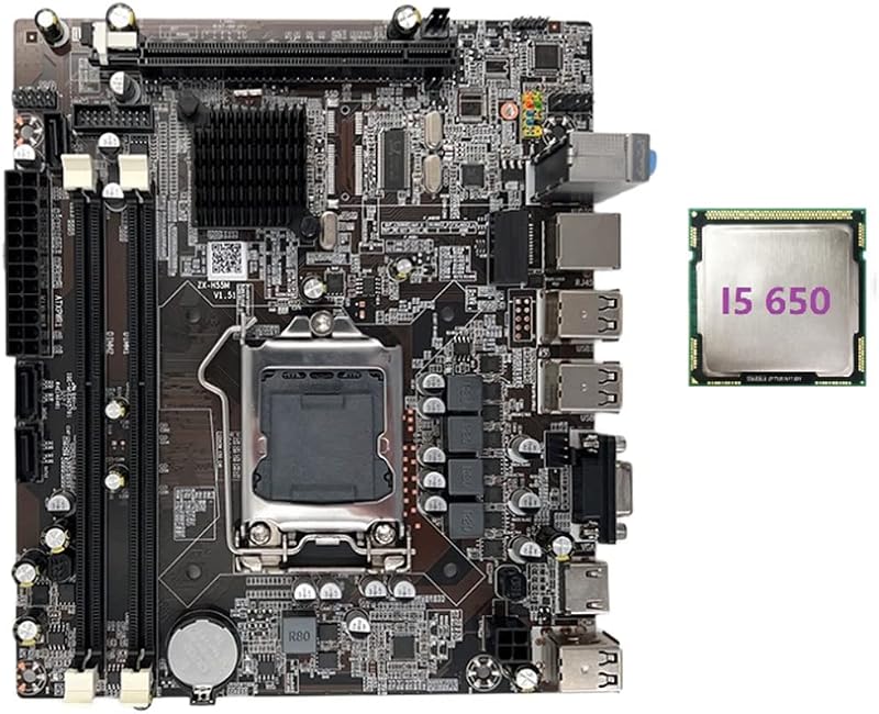 Wresetly H55 Motherboard LGA1156 DDR3 i3 i5 i7 Desktop PC w/ i5 650 CPU