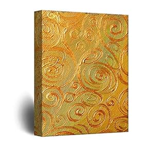 Canvas Wall Art - Abstract Golden Painting Color Composition - Giclee Print Gallery Wrap Modern Home Art Ready to Hang - 12x18 inches