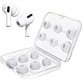6 Pairs Replacement Ear Tips for AirPods Pro and AirPods Pro 2nd Generation with Noise Reduction Hole, Silicone Earbuds Tips for AirPods Pro with Portable Storage Box (Sizes, S/M/L, White)