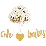 Welcome Baby Gold Glitter Banner – Dekoration Für Baby Shower, Gender Reveal & Schwangerschaftsankündigung