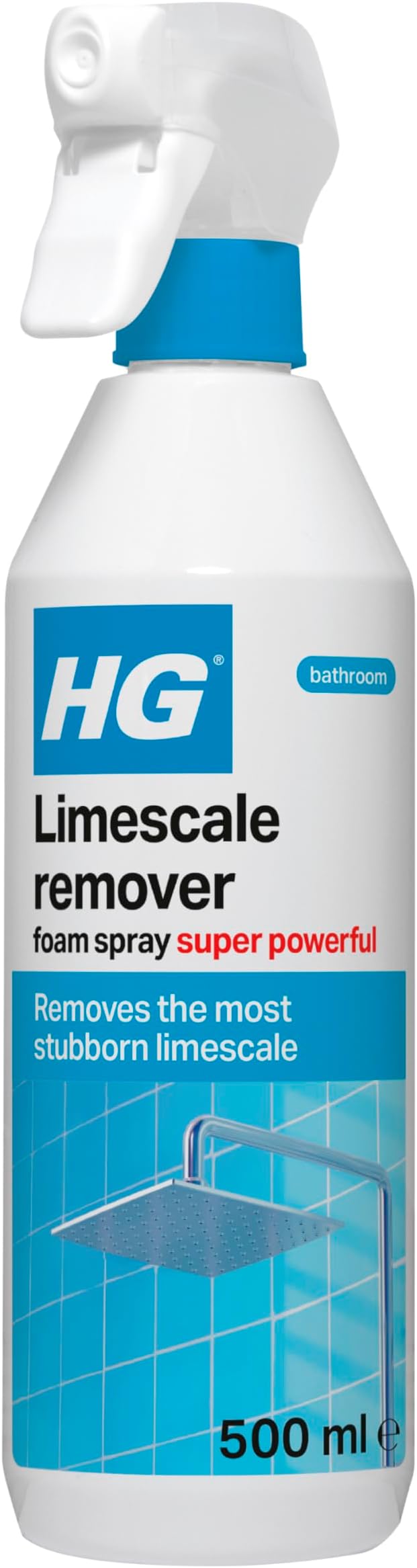 HG Limescale Remover Foam Spray 500ml - Powerful Bathroom Cleaner