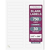 NextDayLabels - Laser/Ink Jet White Labels (2/3" x 3-7/16" - 30 Per Page | 750 Labels)
