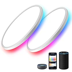 MELEGAN 2Pcs RGB Smart Ceiling Light, Super Slim