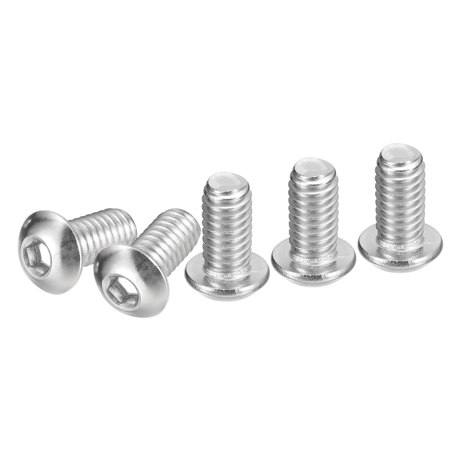 DTGN 5/16-18x5/8" Button Head Socket Cap Screws - 10Pack - Good for Machine - 304 Stainless Steel 18/8 - Hex Drive Full Thread UNC Fasteners — image 1