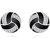 KZX Sports Studs Earrings S925 Sterling Silver Sport Zirconia Stud Earrings Jewelry Gifts for Women