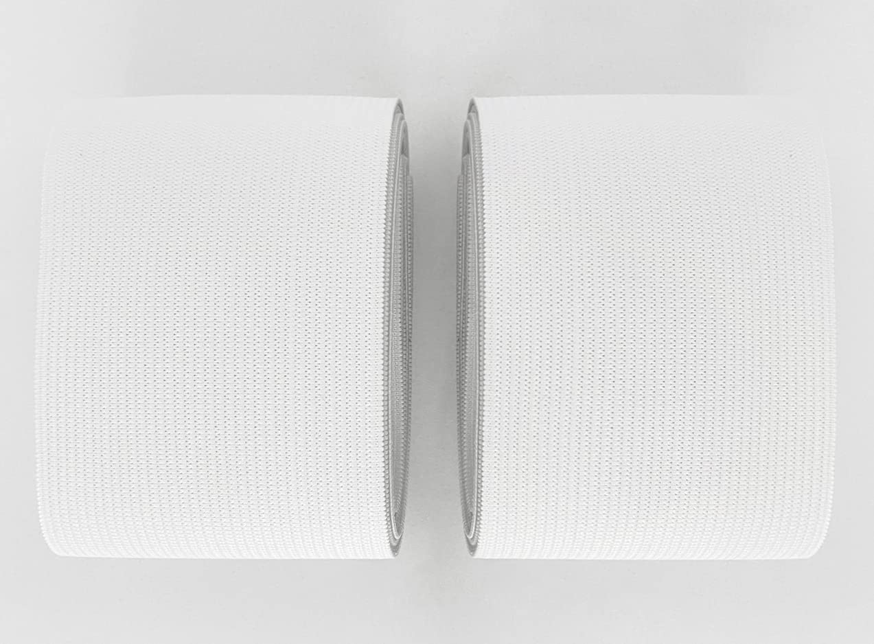 12M, 2 pieces White, 35 mm Flat Elastic Sewing Band for Crafts, Clothing, Flat Elastic Band, Elastic Sewing Fabric, Sewing Ties (101, 35 mm x 2 m)