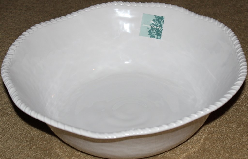 Tommy Bahama Beautiful Large White Melamine Salad Bowl