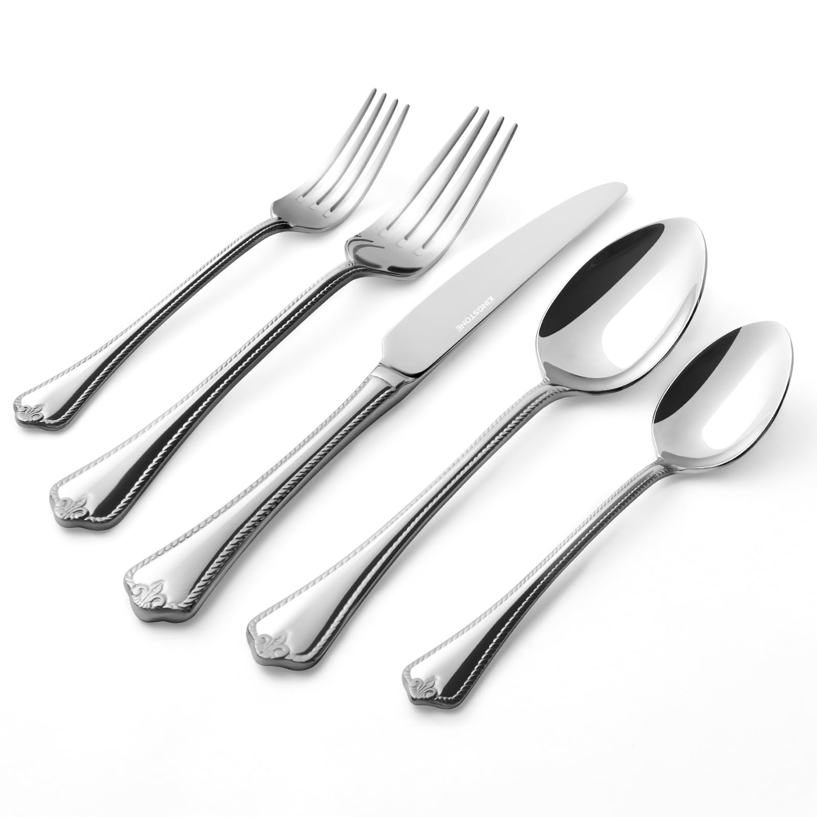 KINGSTONE Silverware Set, 60-piece 18/10 Stainless