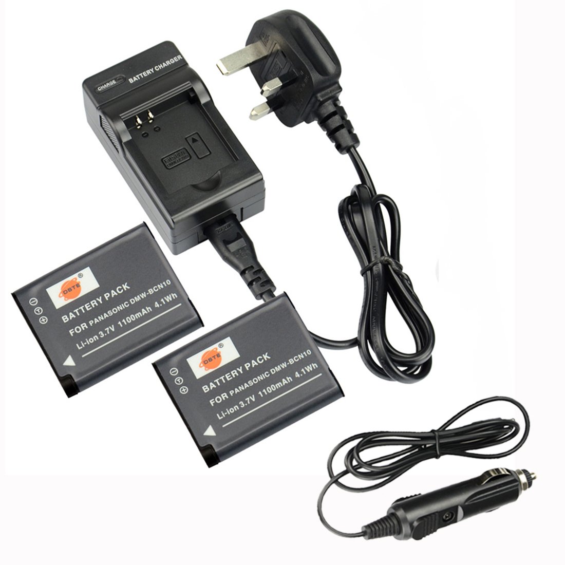 DSTE 2pcs DMW-BCN10 Rechargeable Li-ion Battery + Charger DC146U Compatible with Panasonic Lumix DMC-LF1