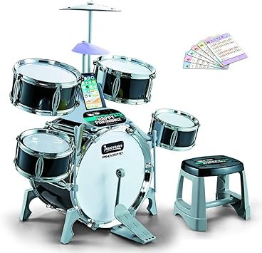 Teakpeak Batterie Drum Set Batterie Enfants Musique Drum Set Avec Tabouret Enfant Batteries Enfant 3 Ans Amazon Fr Jeux Et Jouets