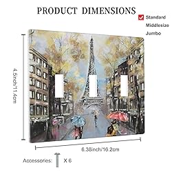 Pznen Triple Toggle Wall Plate, Paris Eiffel Tower